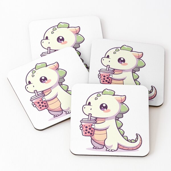 Item preview, Kawaii Coy Dragon: Holding A Cup Of Bubble Tea designed and sold by CanvasCutie.