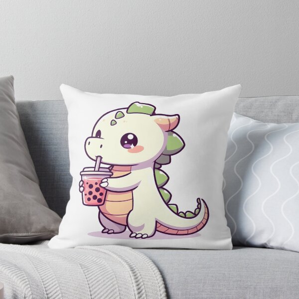 Item preview, Kawaii Coy Dragon: Holding A Cup Of Bubble Tea designed and sold by CanvasCutie.