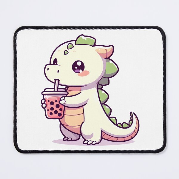 Item preview, Kawaii Coy Dragon: Holding A Cup Of Bubble Tea designed and sold by CanvasCutie.
