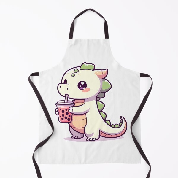 Item preview, Kawaii Coy Dragon: Holding A Cup Of Bubble Tea designed and sold by CanvasCutie.