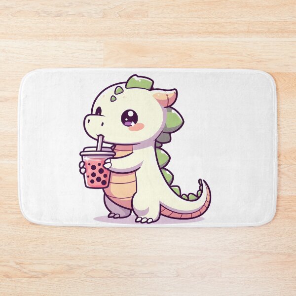 Item preview, Kawaii Coy Dragon: Holding A Cup Of Bubble Tea designed and sold by CanvasCutie.