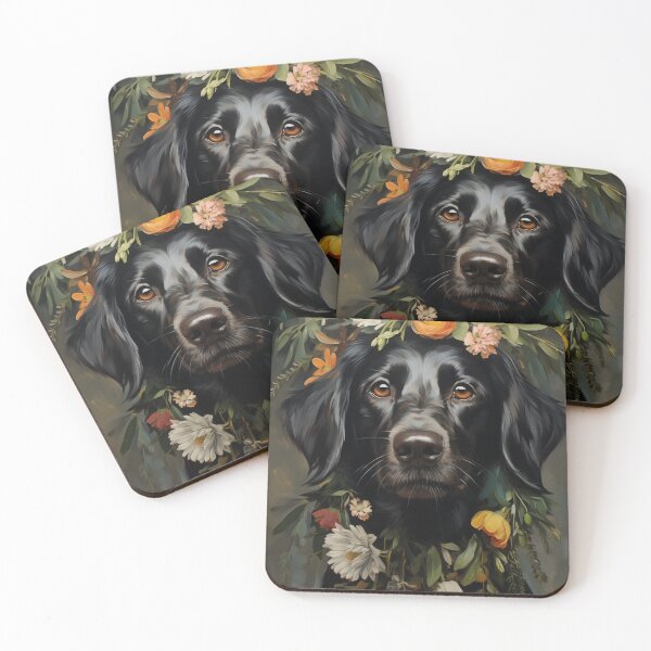 Item preview, Floral Black Dog designed and sold by junkydotcom.