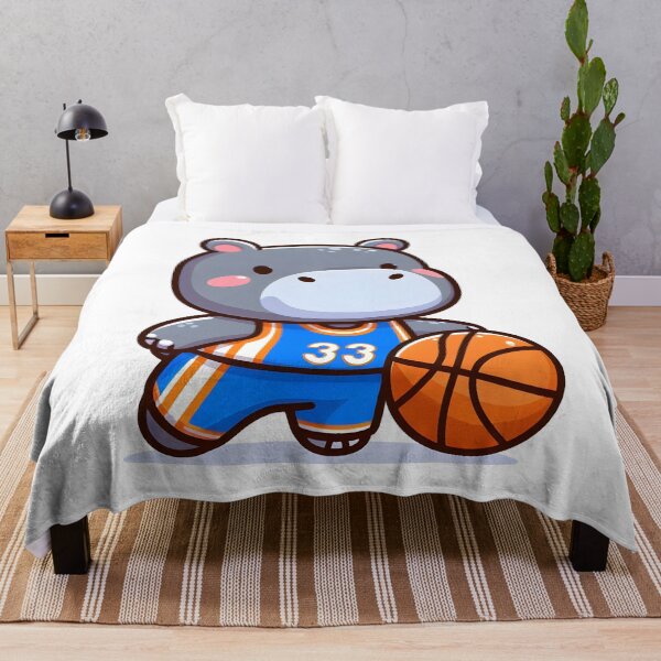 Item preview, Kawaii Hippo With Basketball Jersey designed and sold by CanvasCutie.