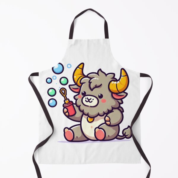 Item preview, Kawaii Delightful Minotaur With Bubble Wand Blowing Bubbles designed and sold by CanvasCutie.