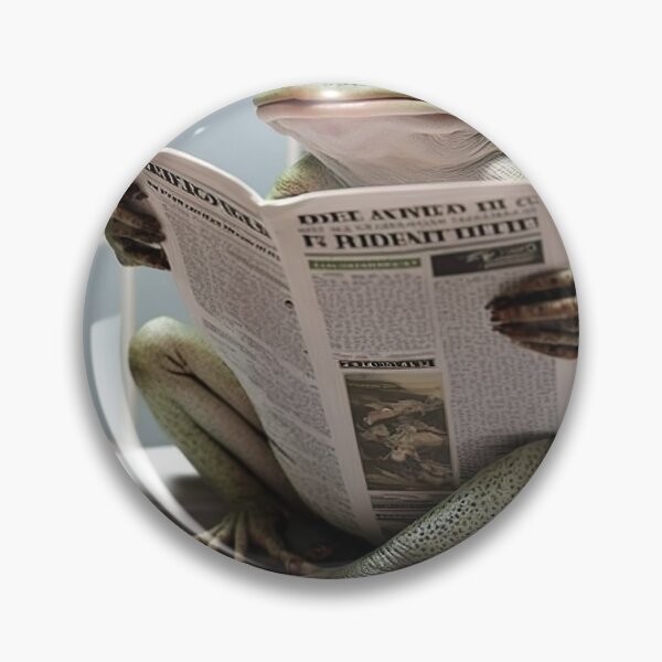 Item preview, Frog Sitting on the Toilet Reading a Newspaper designed and sold by RobertoGreen.