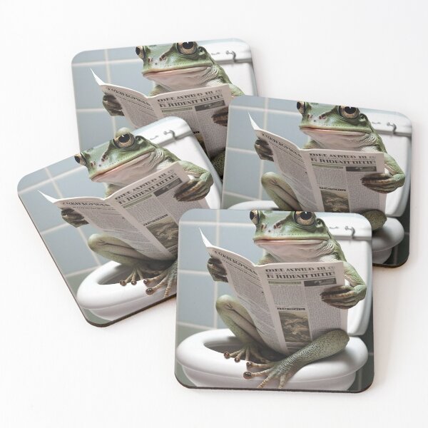Item preview, Frog Sitting on the Toilet Reading a Newspaper designed and sold by RobertoGreen.