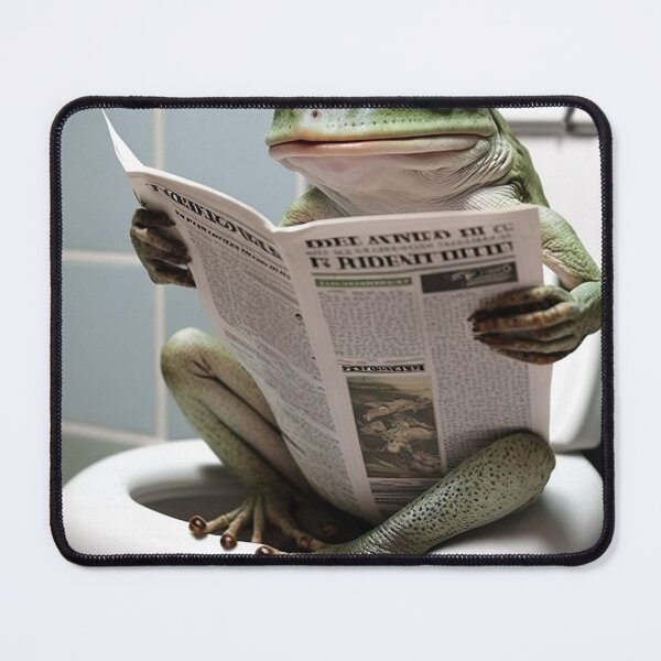 Item preview, Frog Sitting on the Toilet Reading a Newspaper designed and sold by RobertoGreen.