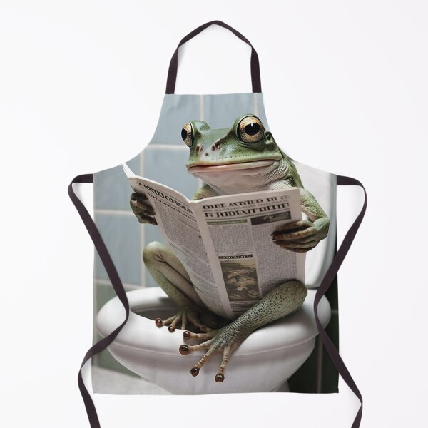 Item preview, Frog Sitting on the Toilet Reading a Newspaper designed and sold by RobertoGreen.