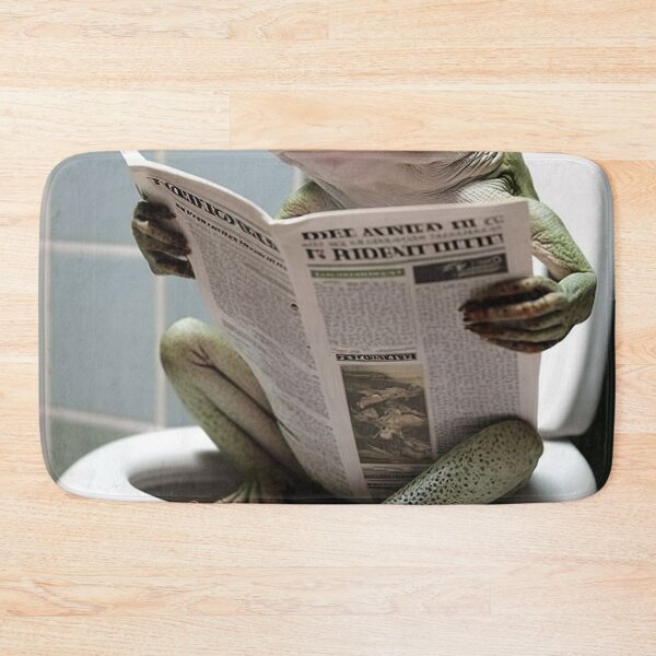 Item preview, Frog Sitting on the Toilet Reading a Newspaper designed and sold by RobertoGreen.