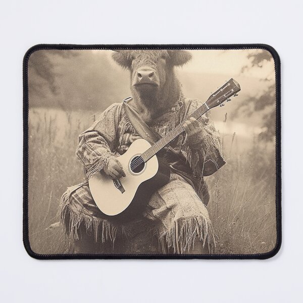 Item preview, Highland Cow Playing Guitar designed and sold by RobertoGreen.