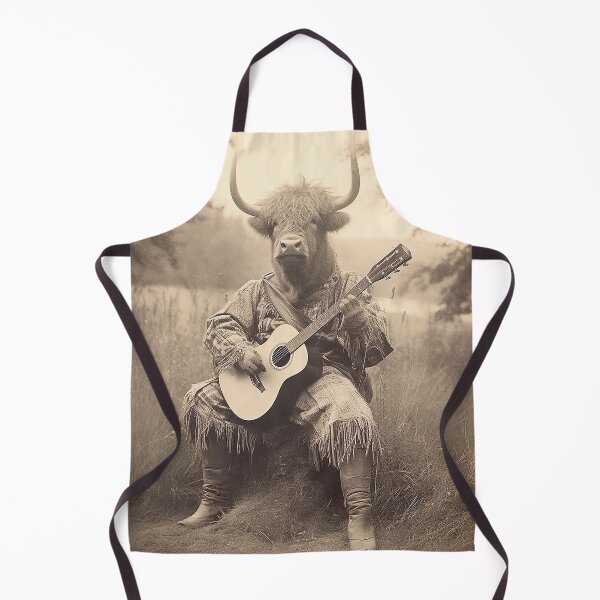 Item preview, Highland Cow Playing Guitar designed and sold by RobertoGreen.