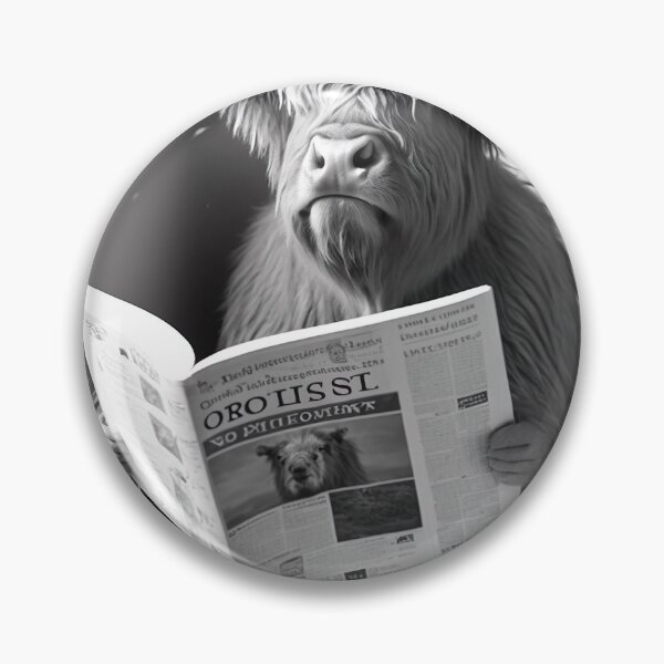 Item preview, Highland Cow Sitting on the Toilet Reading a Newspaper designed and sold by RobertoGreen.