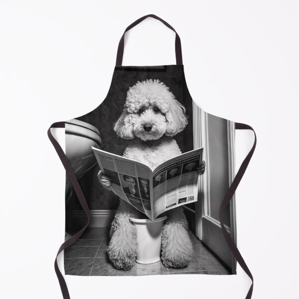 Item preview, Poodle Sitting on the Toilet Reading a Newspaper designed and sold by RobertoGreen.