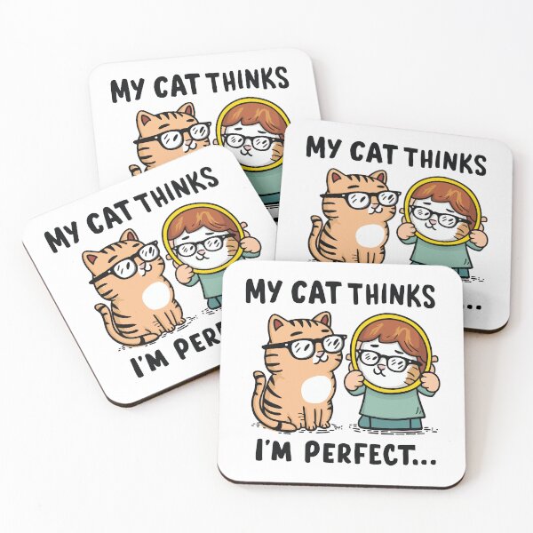 Item preview, my cat thinks I'm perfect - funny cat design designed and sold by buzztrendshop.