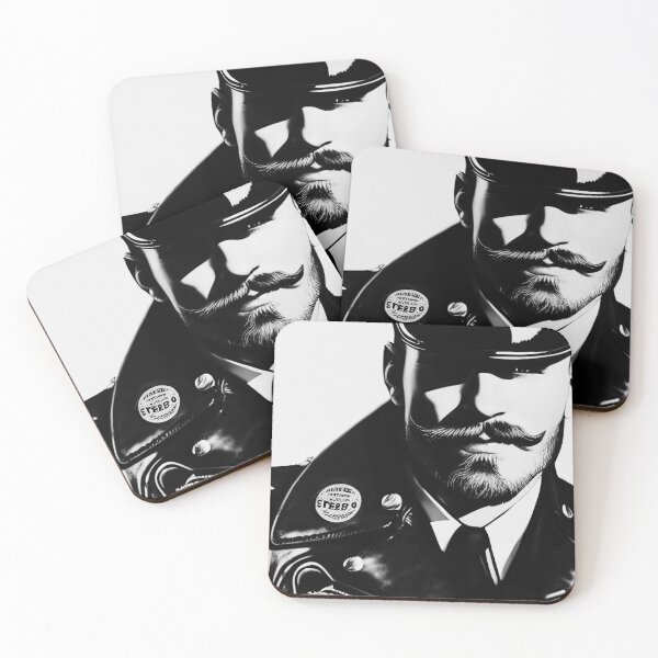 Item preview, 1940 Mustached Leather Daddy Officer LGBTQ Gay Pride Graphic Design designed and sold by ItsAKinkThing.