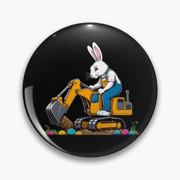 Item preview, Easter bunny excavator driver Easter eggs funny designed and sold by LuminOrb.