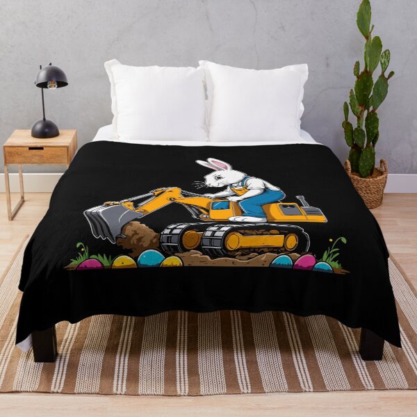 Item preview, Easter bunny excavator driver Easter eggs funny designed and sold by LuminOrb.