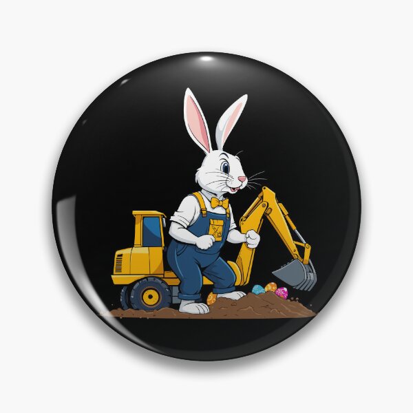 Item preview, Easter bunny excavator driver Easter eggs excavating funny designed and sold by LuminOrb.