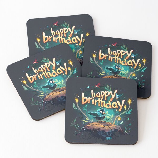 Item preview, "Joyful Feathers: Happy Birthday" designed and sold by Art-Vortex-fr.