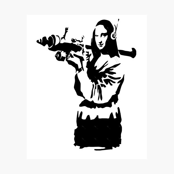 Item preview, Banksy Mona Lisa Bazooka designed and sold by JuanBailey999.