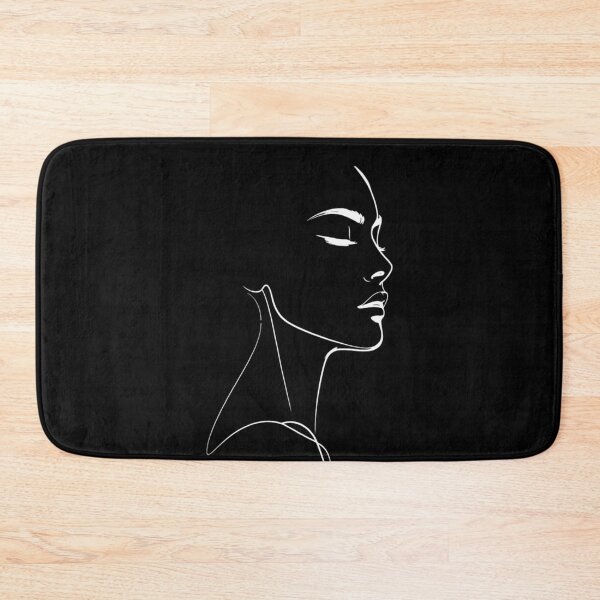 Item preview, One Line Woman Face Drawing (Black Background) designed and sold by MusesWhispers.