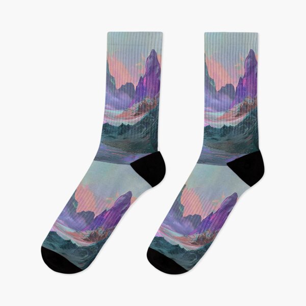 Item preview, Mountain landscape psychedelic twist Active Outdoors Inspired Art designed and sold by CDC40.