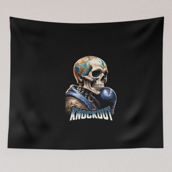 Item preview, Knockout Boxing Skull Design in Blue designed and sold by Kookie Tarp.