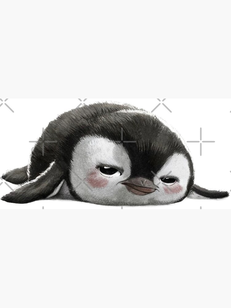 Cute sad baby penguin