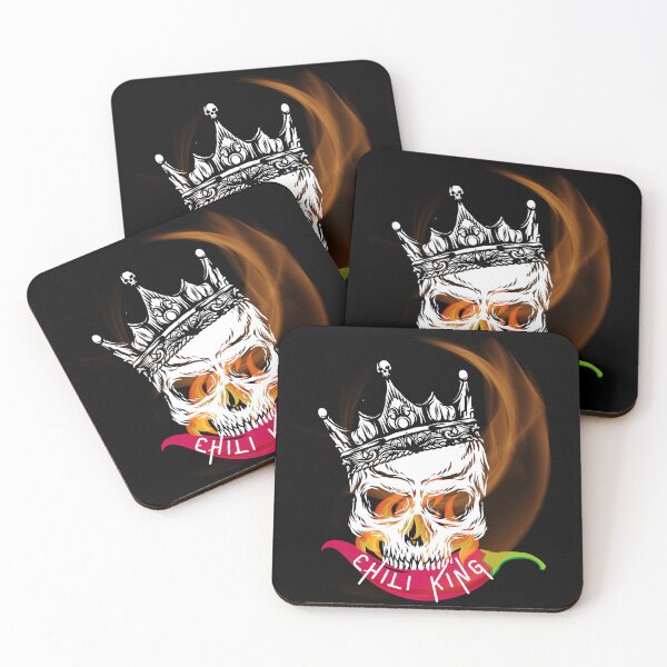 Item preview, HOT CHILI KING SKULL | VINTAGE GRAPHIC ART ILLUSTRATION  designed and sold by CanvasThread.