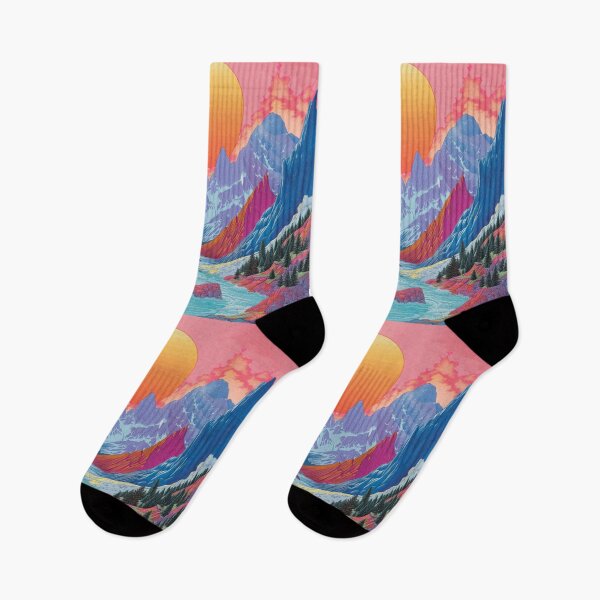 Item preview, Mountain landscape psychedelic twist Active Outdoors Inspired Art designed and sold by CDC40.