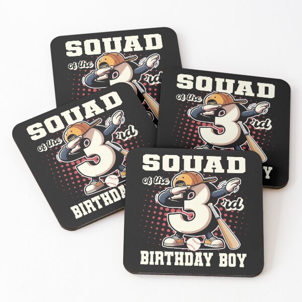 Item preview, Squad Of 3rd Birthday Boy Baseball Family B-day Party Tee designed and sold by Jungle Hub.