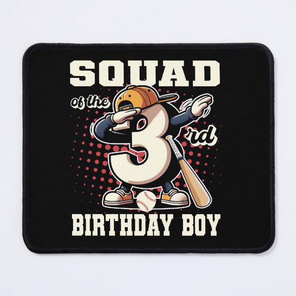 Item preview, Squad Of 3rd Birthday Boy Baseball Family B-day Party Tee designed and sold by Jungle Hub.