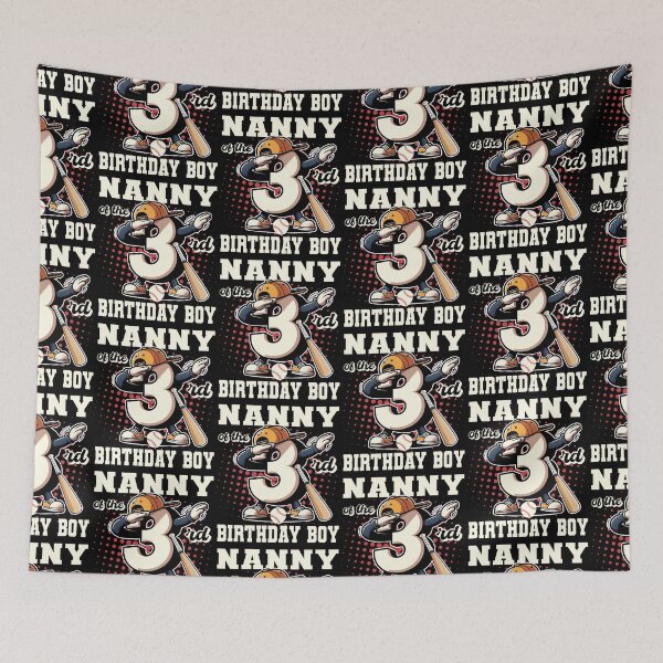 Item preview, Nanny Of 3rd Birthday Boy Baseball Family B-day Party Tee designed and sold by Jungle Hub.
