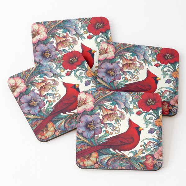 Item preview, Red Cardinal Floral Gift Memorial Keepsake Newlyweds Anniversary Birthday  designed and sold by Heritage Hive Studio.