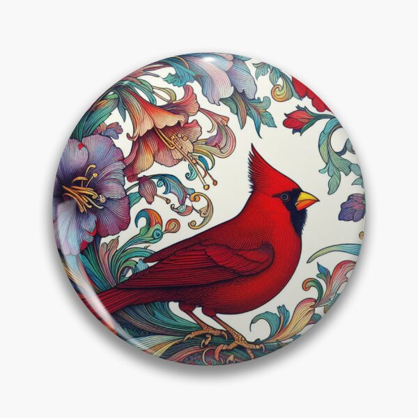 Item preview, Red Cardinal Floral Gift Memorial Keepsake Newlyweds Anniversary Birthday  designed and sold by Heritage Hive Studio.