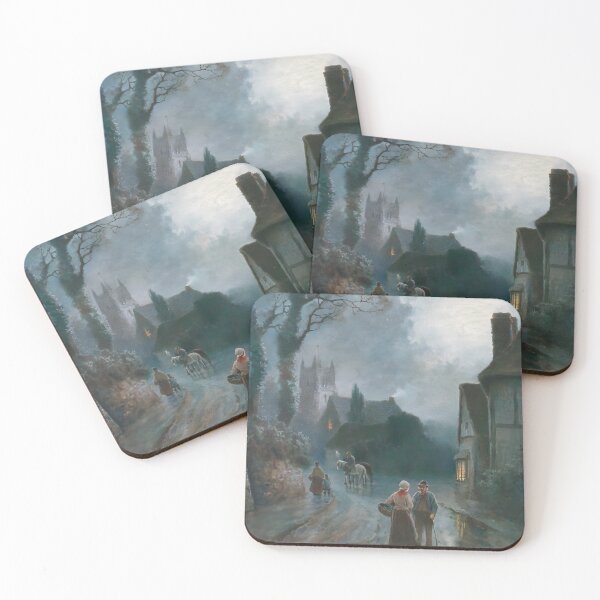 Item preview, Village by Moonlight (detail) - James Walter Gozzard designed and sold by darkgothicart.