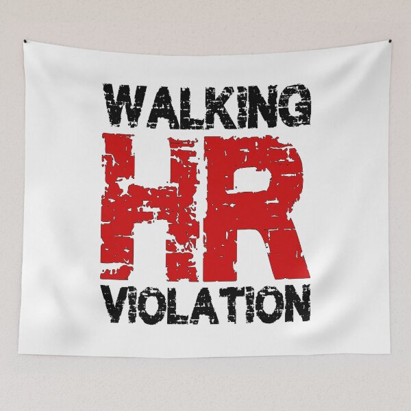 Aperçu de l'œuvre WALKING HR VIOLATION, DESIGN NOIR ET ROUGE créée et vendue par Rejiboustarts.
