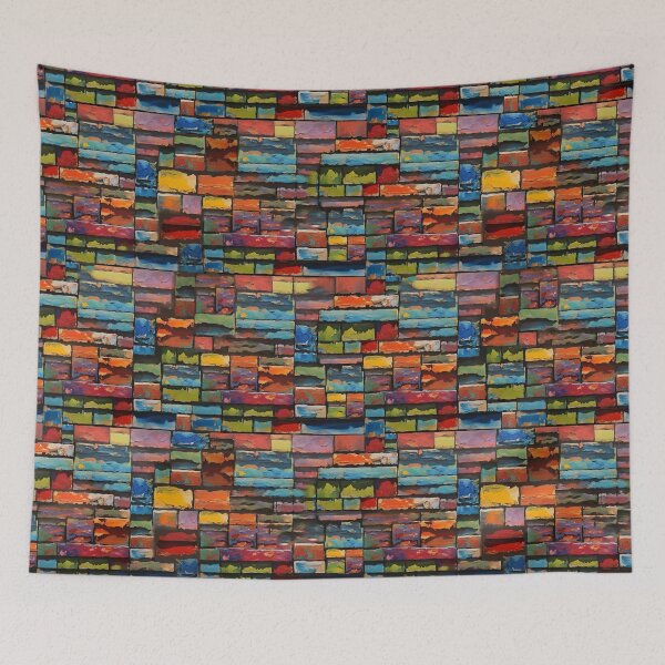 Item preview, Colourful Brick Pattern designed and sold by DiscoGypsyFish.
