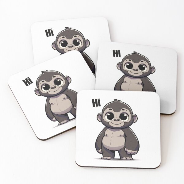 Item preview, Cute gorilla says Hi  designed and sold by cave-canvas.