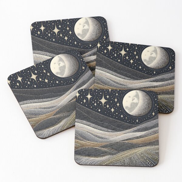Item preview, Starry Night Moon - Silver Gold designed and sold by SilverPegasus.