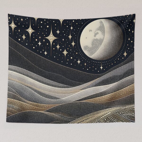 Item preview, Starry Night Moon - Silver Gold designed and sold by SilverPegasus.