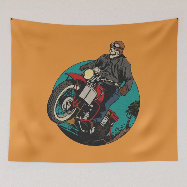 Item preview, Vintage Inconsiderate Skull Moto Rider designed and sold by Kujo Dangerous Vintage.