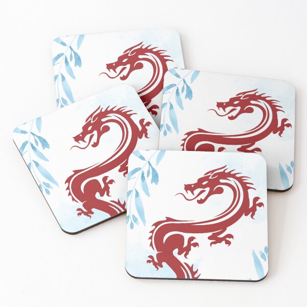 Item preview, Red Dragon with Blue Leaves Design designed and sold by CarefulCreation.