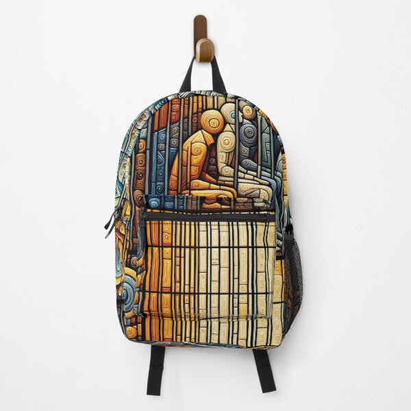Item preview, Abstract Human Forms Trapped in Modern Technological Labyrinth designed and sold by ArtComixHaven.