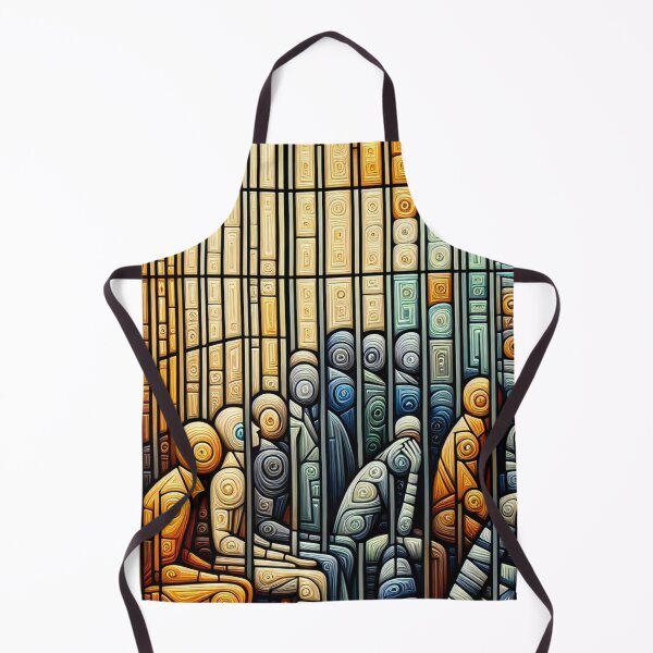Item preview, Abstract Human Forms Trapped in Modern Technological Labyrinth designed and sold by ArtComixHaven.