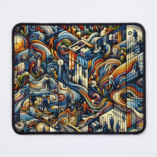 Item preview, Surreal Cityscape Woven into the Fabric of Time designed and sold by ArtComixHaven.