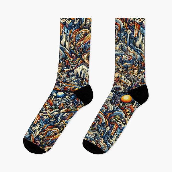 Item preview, Surreal Cityscape Woven into the Fabric of Time designed and sold by ArtComixHaven.