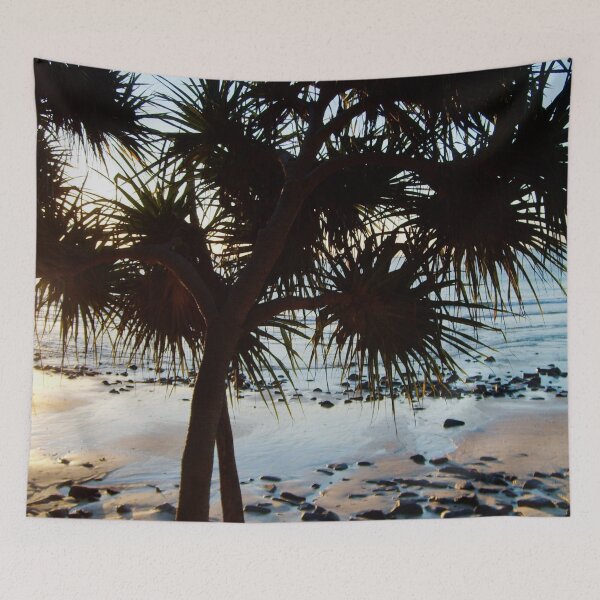 Item preview, Pandanus Tree With Beach And Rocks  designed and sold by Designsbygroovy.