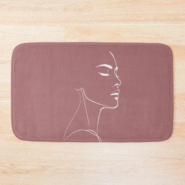 Item preview, One Line Woman Face Drawing (Pink Background) designed and sold by MusesWhispers.
