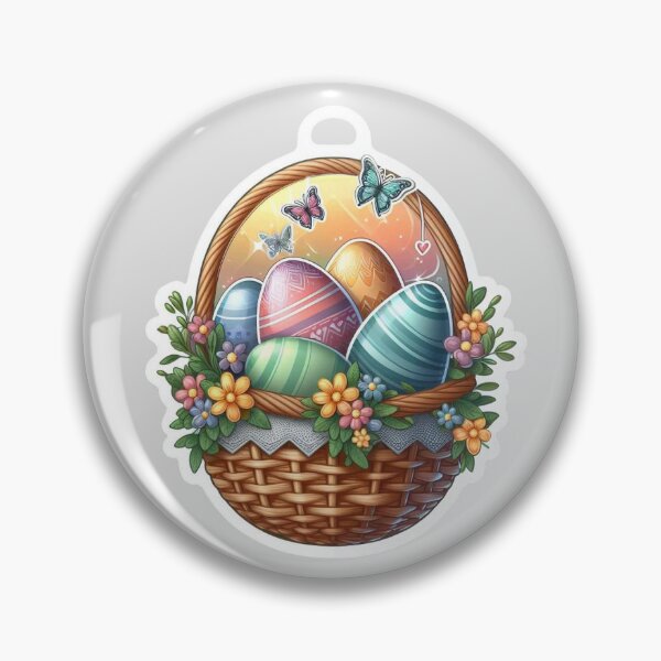 Item preview, Basket with Easter eggs sticker designed and sold by Pablos2224.